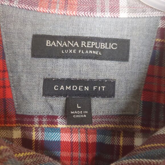 Banana Republic Men's Shirt Luxe Flannel Camden Fit Size Large Long Sleeve - Picture 3 of 7